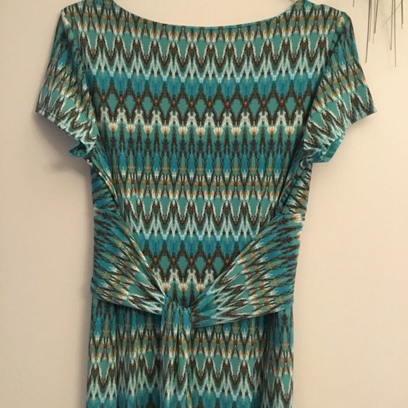 💙💚BCBGMAXAZRIA Ikat Chevron Print Dress - Picture 6 of 8